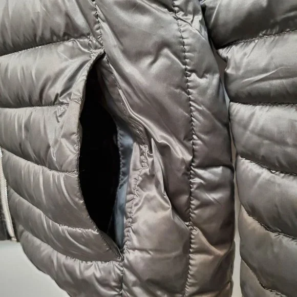 Esmara Silver Metallic Puffer Jacket with Hood, Women's size M - Picture 7 of 9